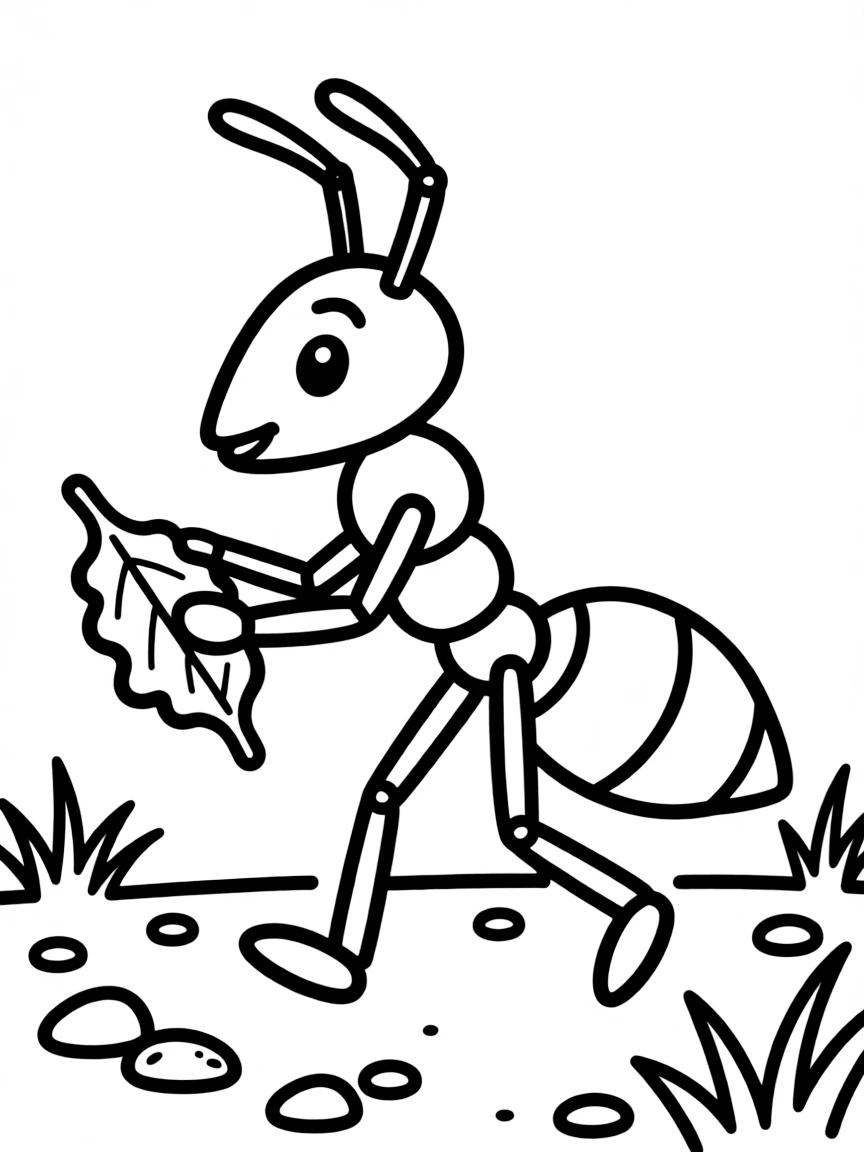 A pointy ant carrying food.