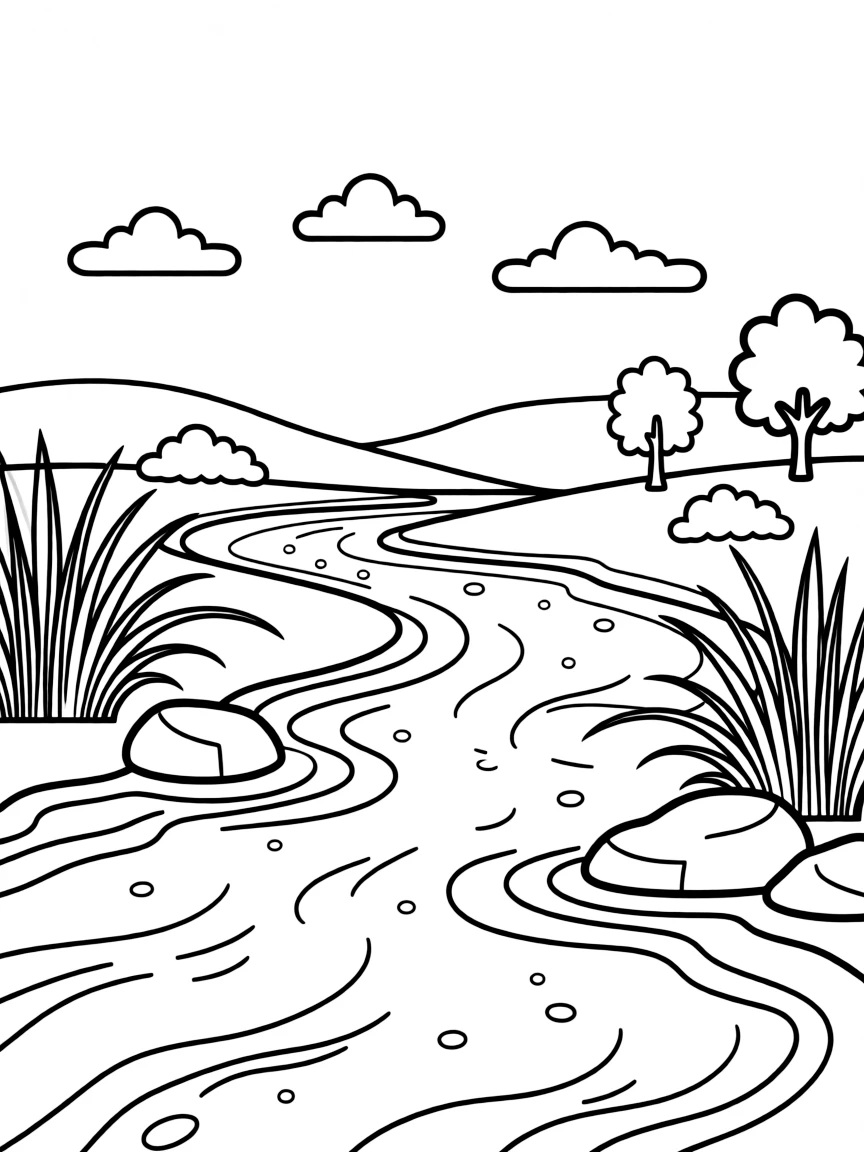 A bubbly river flowing.