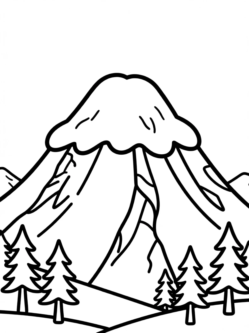 A strong mountain with snow caps.