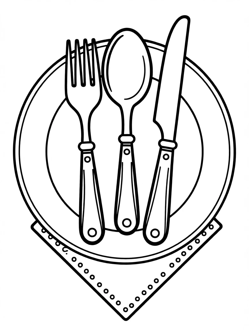 A sparkling silverware set.