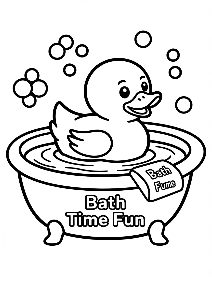A bouncy rubber duck floating in a tub.