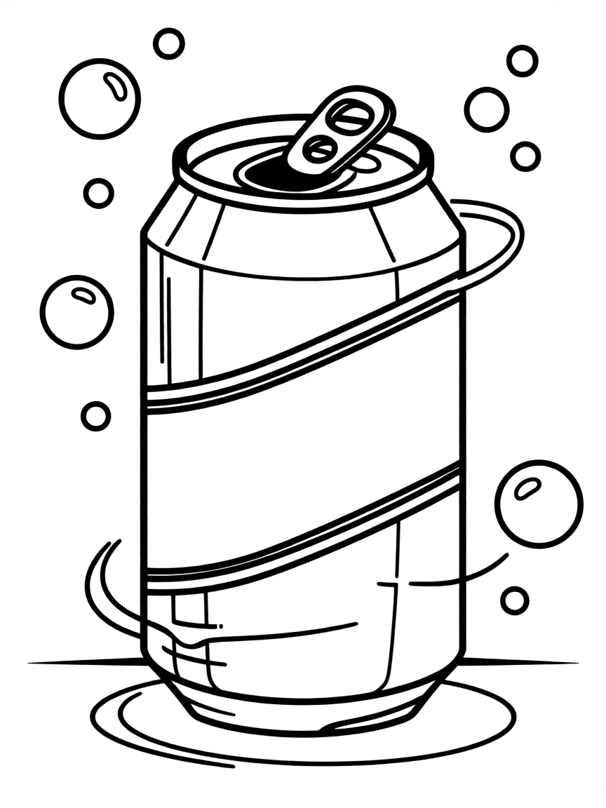 A strong metal can with soda.