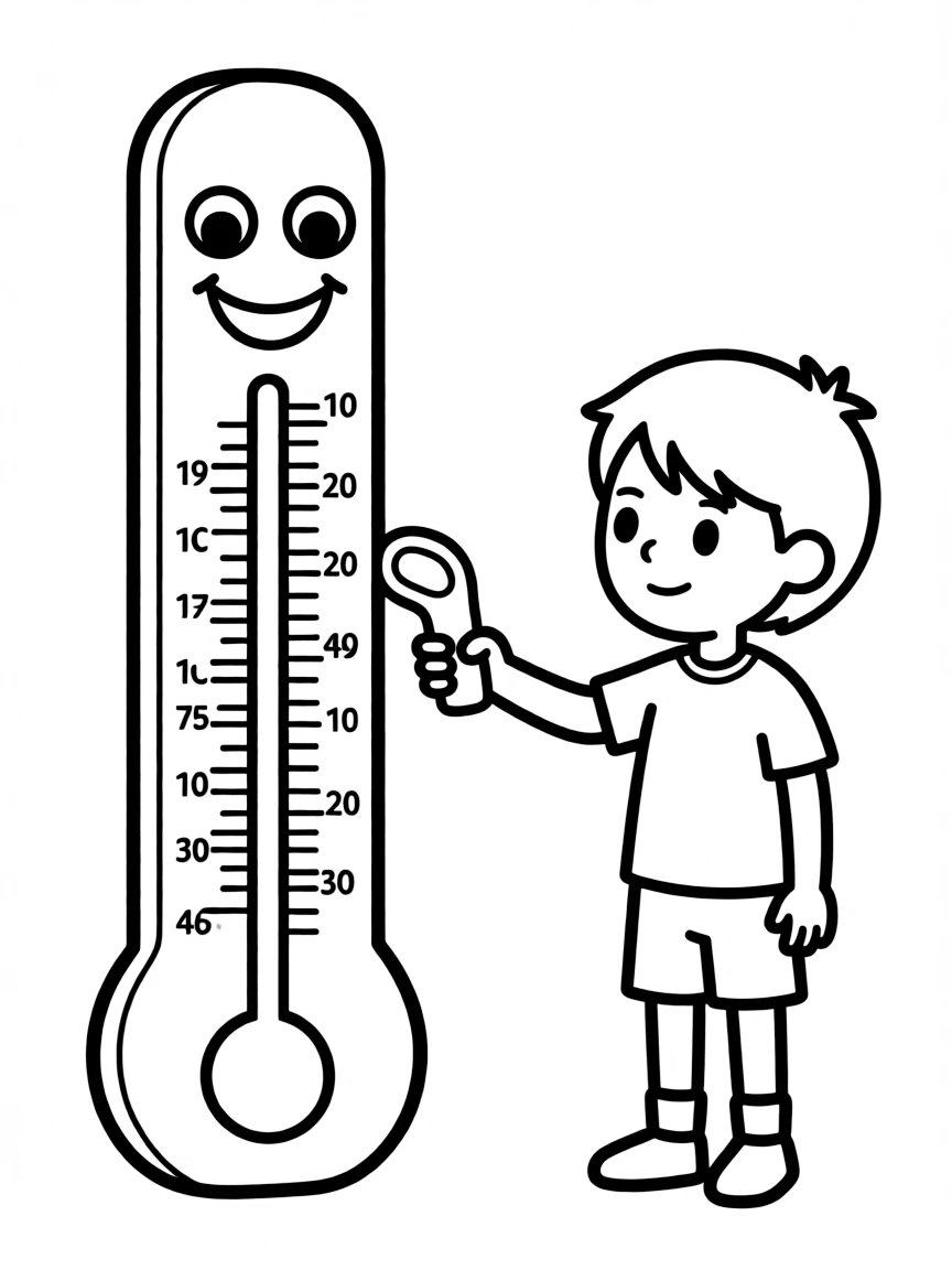 A helpful thermometer checking temperature.