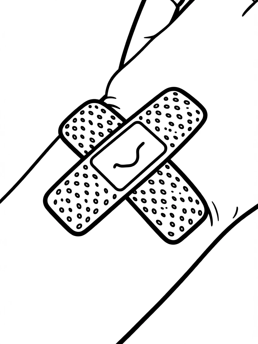A smooth band-aid covering a cut.