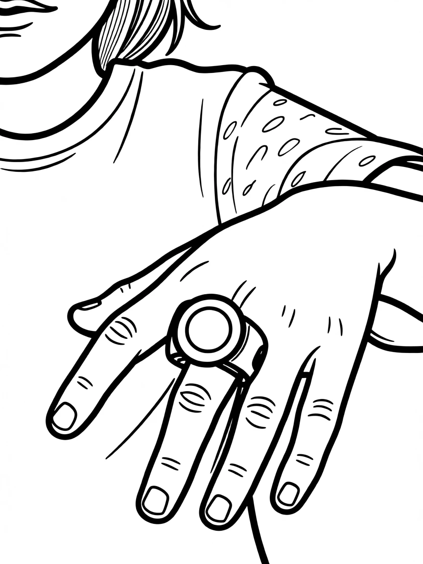 A strong ring on a finger.