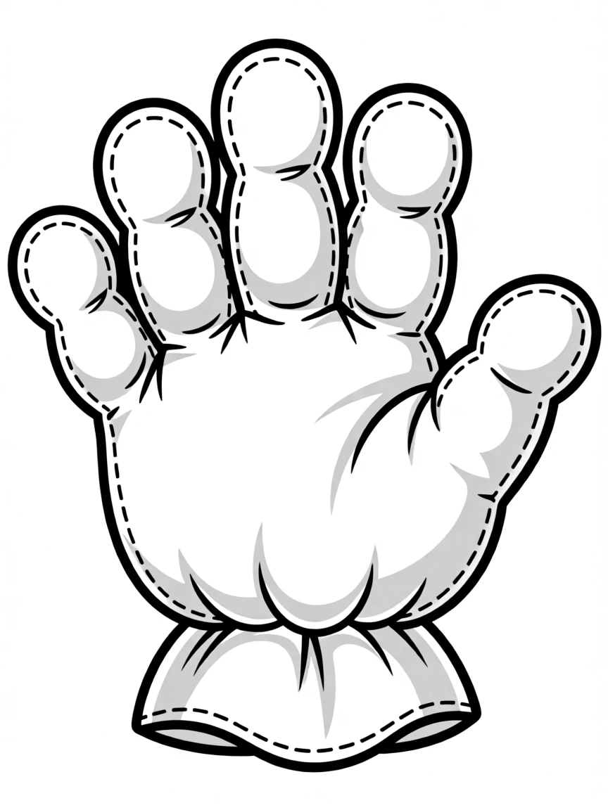 A bubbly glove with five fingers.