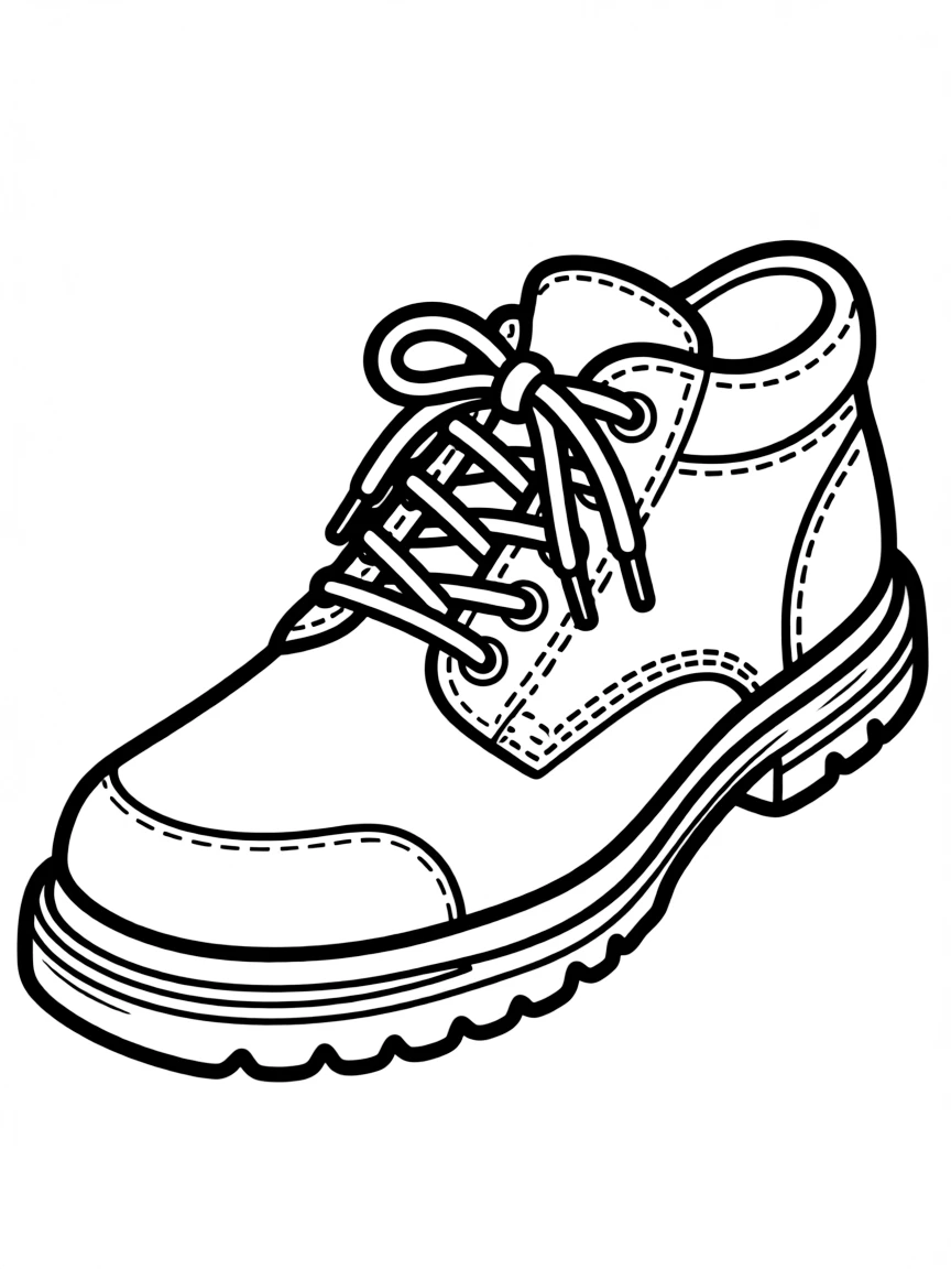 A sturdy shoe with laces.