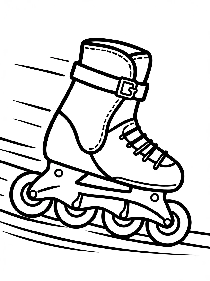 A speedy rollerblade with wheels.