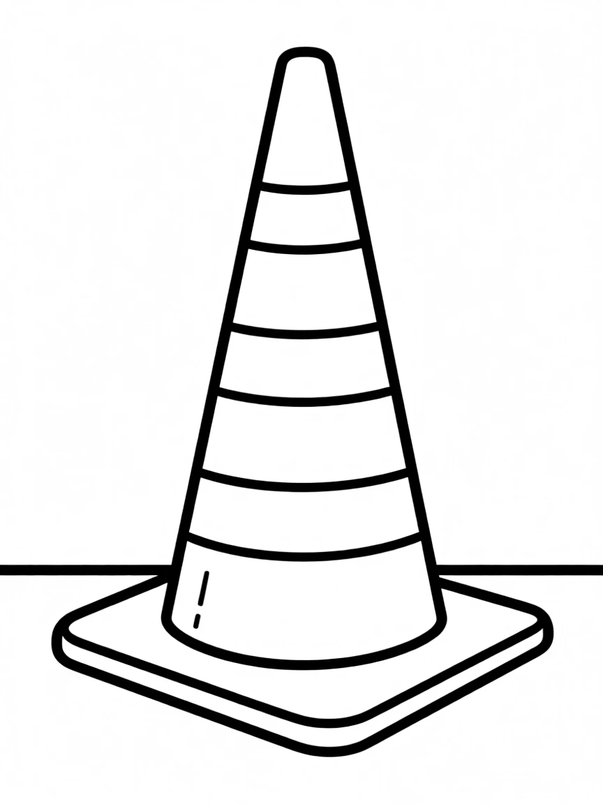 A pointy safety cone warning of danger.