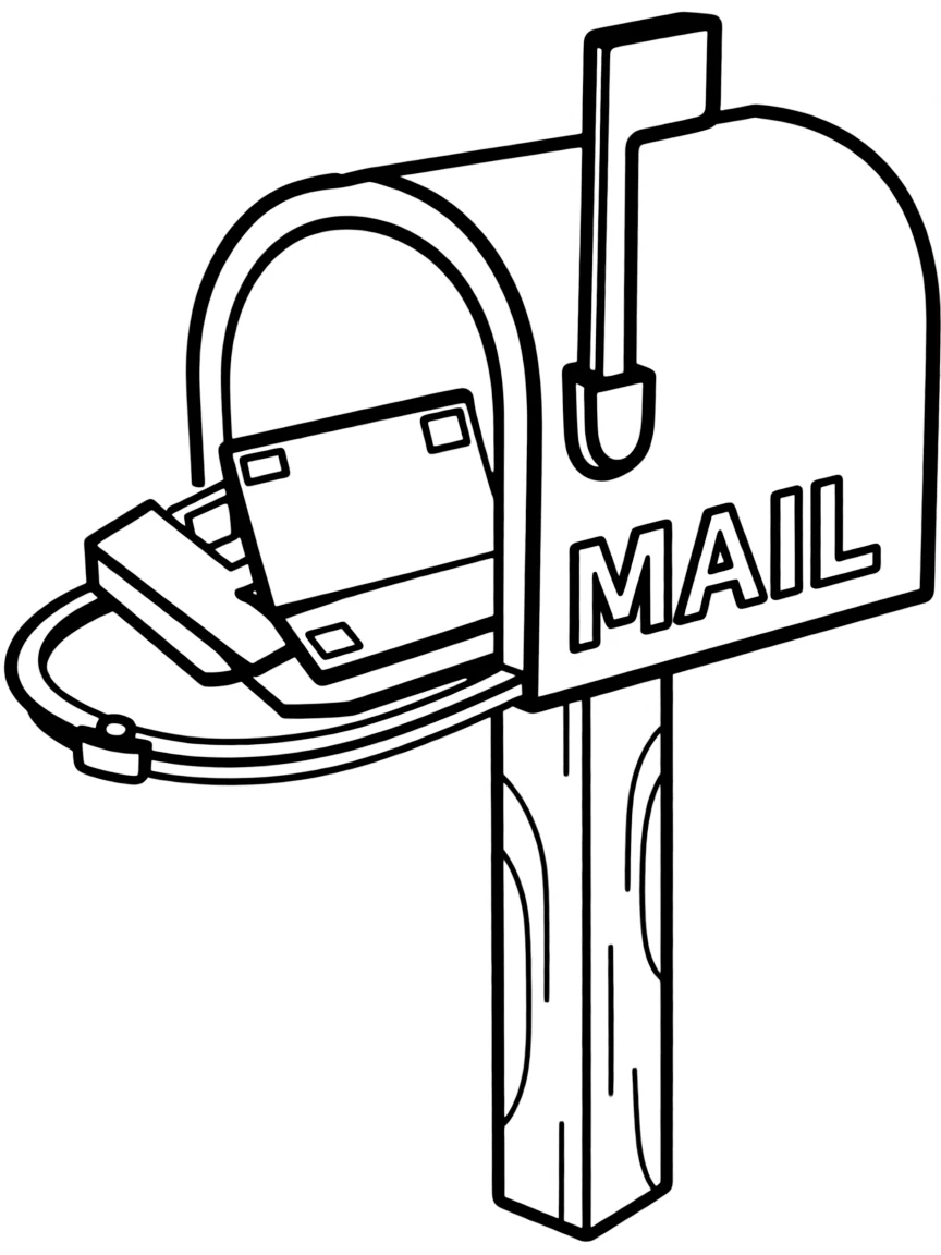 A sturdy mail box with letters inside.
