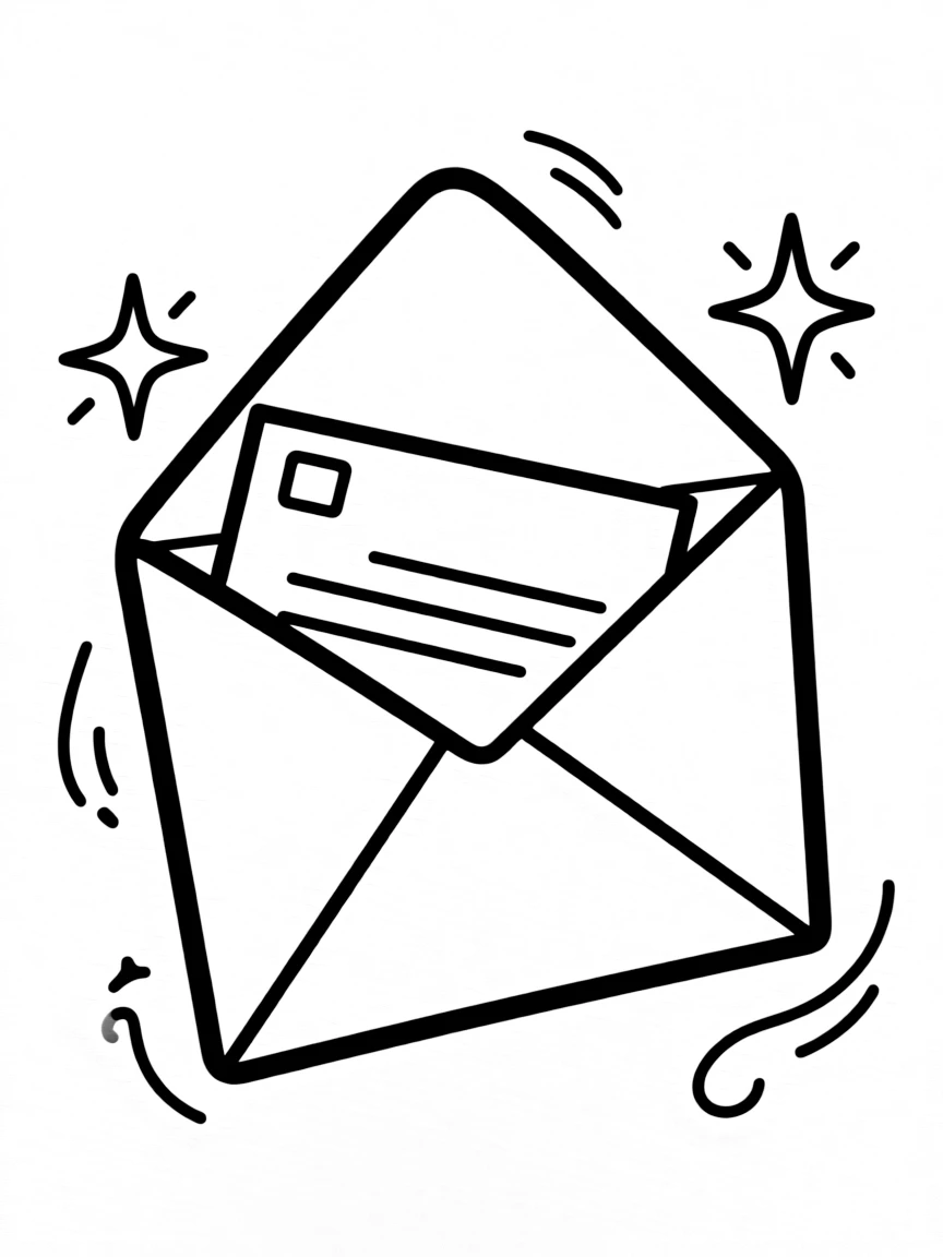 A sharp envelope with a letter.