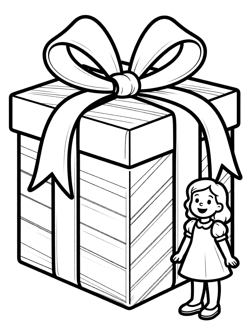 A happy package with a bow.