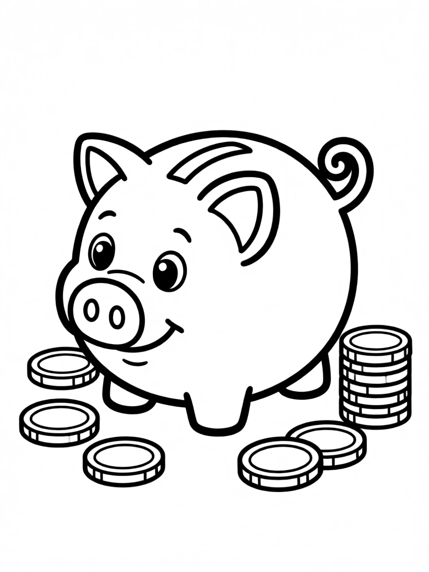 A tiny piggy bank saving coins.