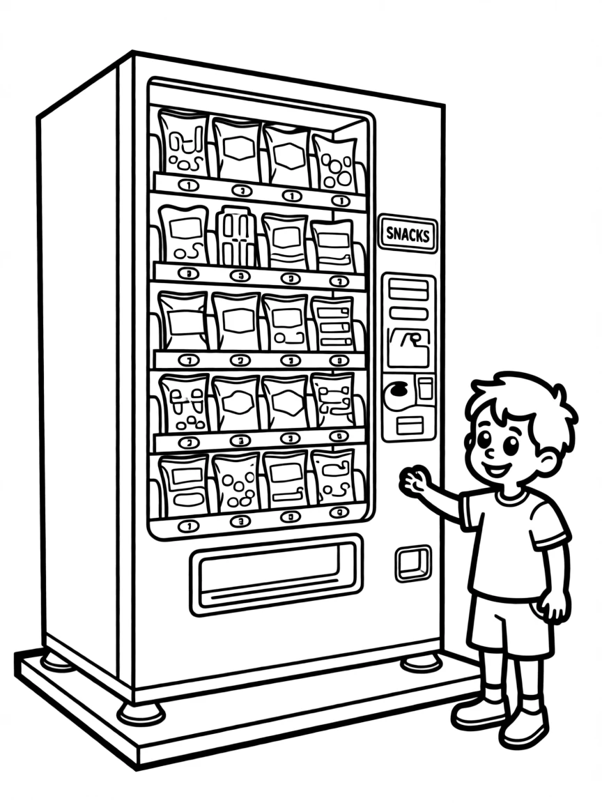 A strong vending machine with snacks.