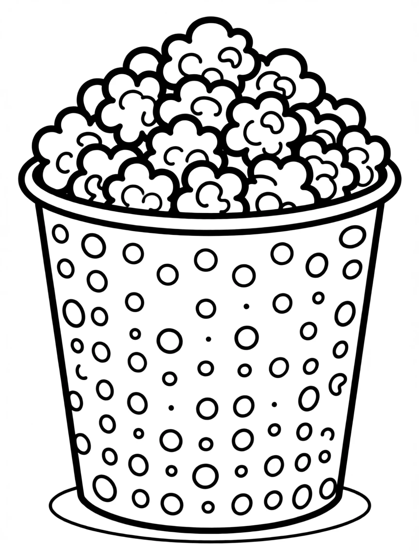 A bumpy popcorn bucket full of popcorn.