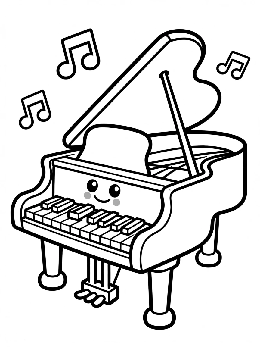 A bubbly piano with keys.