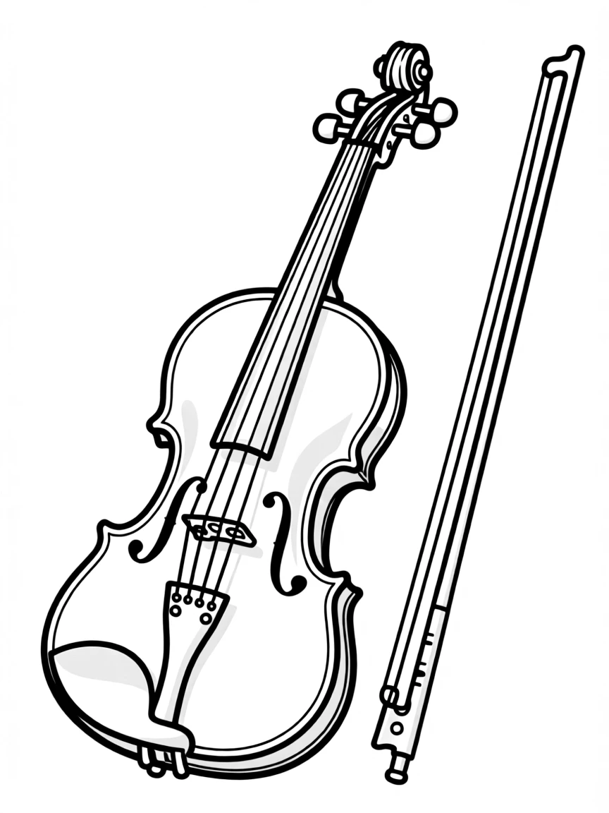 A strong violin with a bow.