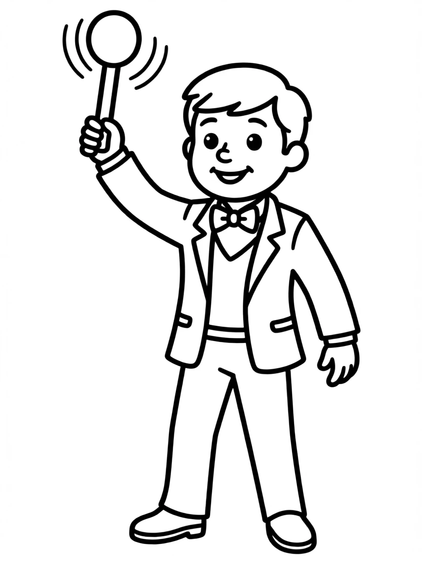 A bubbly conductor's baton waving.