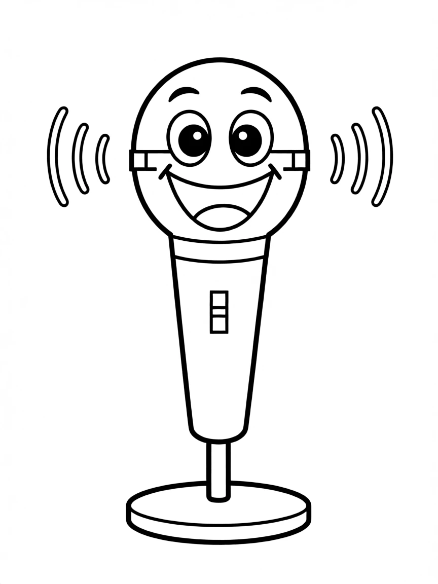 A happy microphone recording sound.