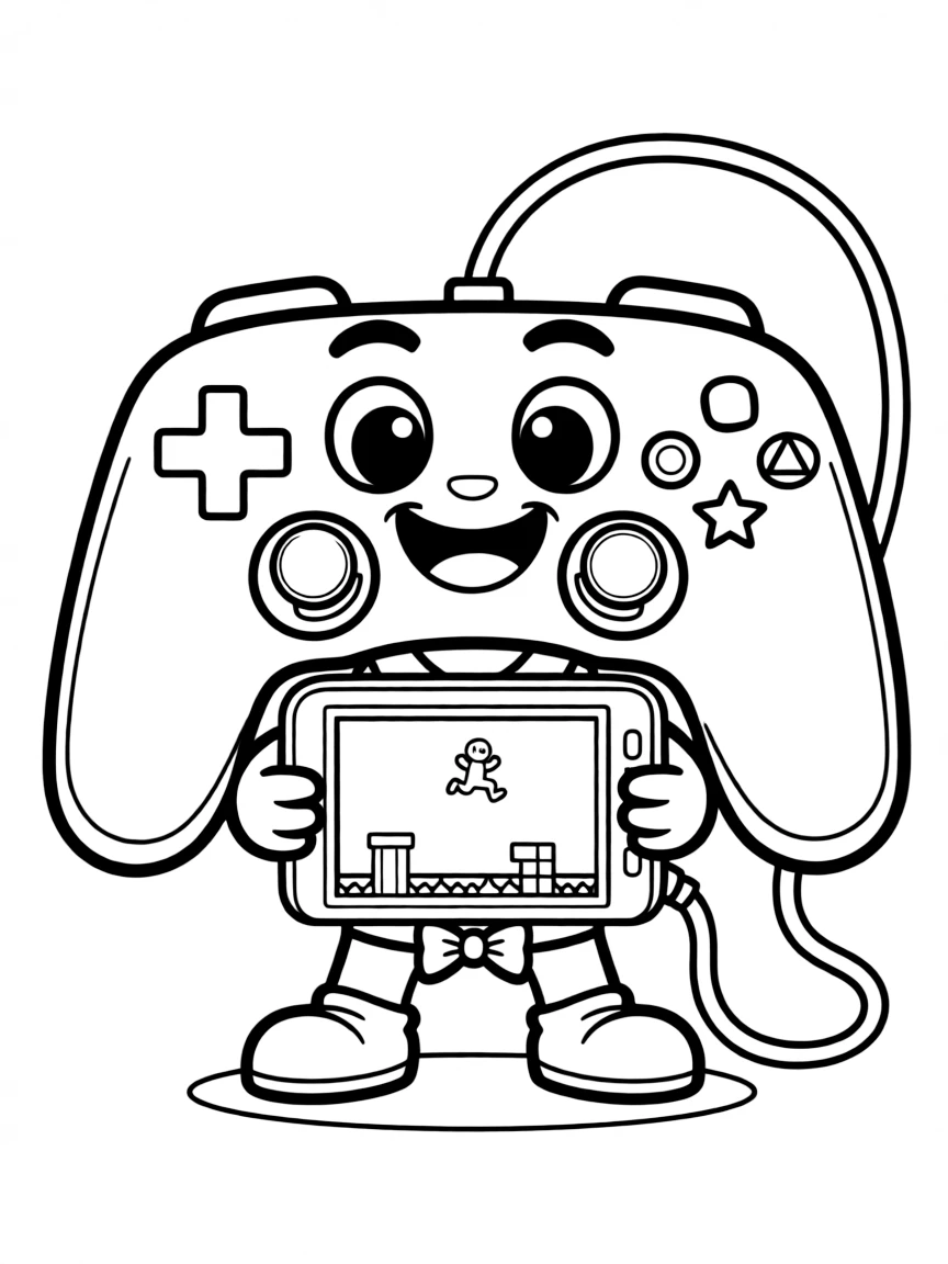 A bubbly video game controller playing a game.