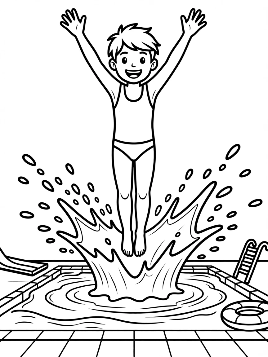 A little diver making a perfect splash.