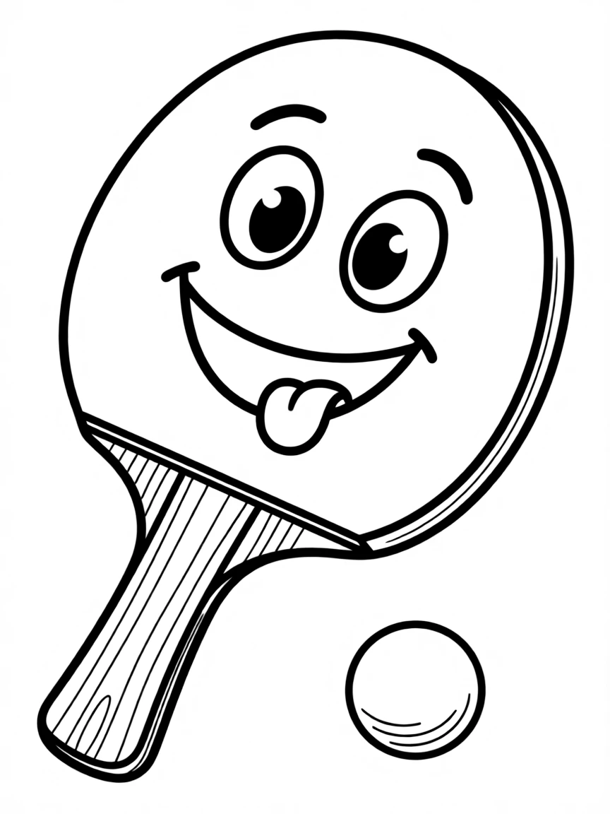 A ping pong paddle with a happy smile.