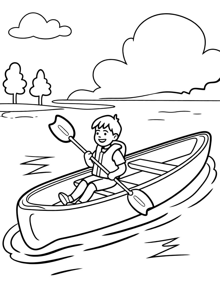 A kayak with a little paddle.