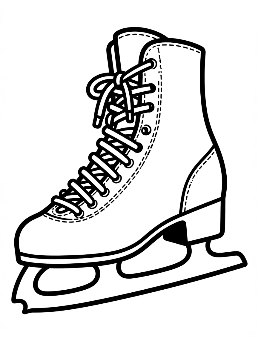 A figure skate with a pretty blade.