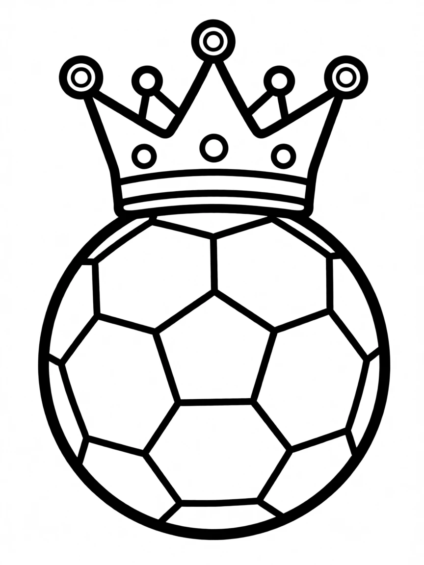 A sports ball with a crown.