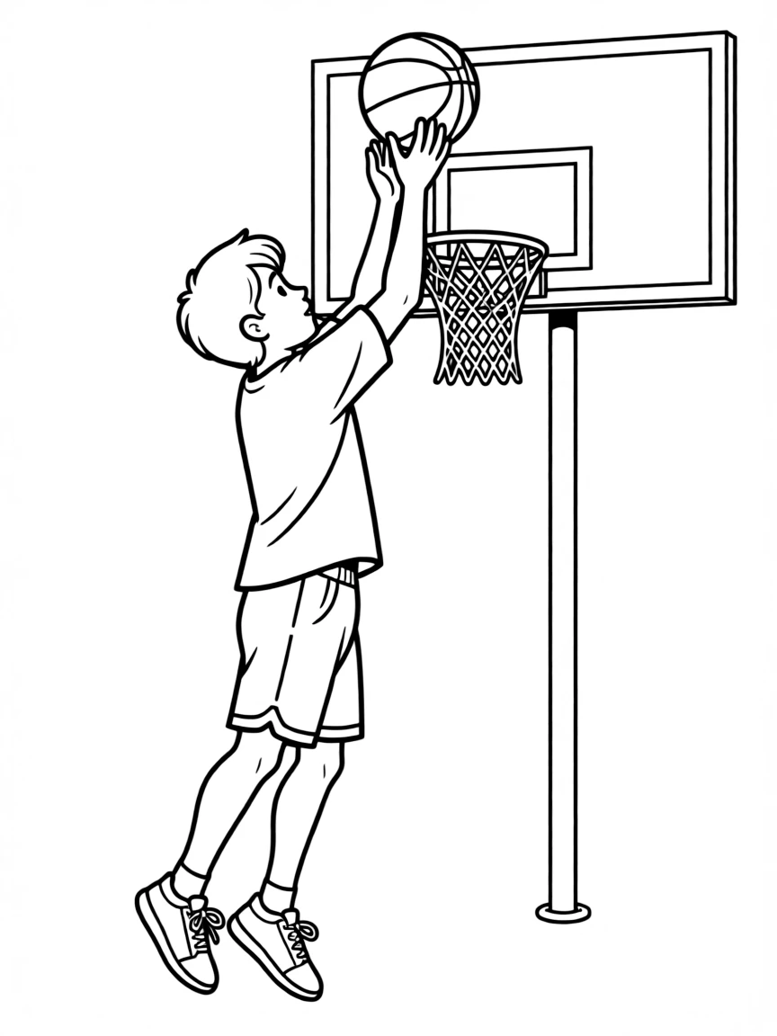 A basketball player doing a high jump to get the ball.