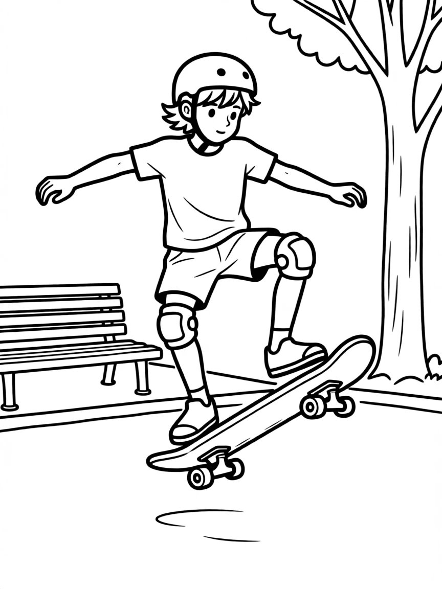 A skateboarder doing a trick that makes them float in the air.