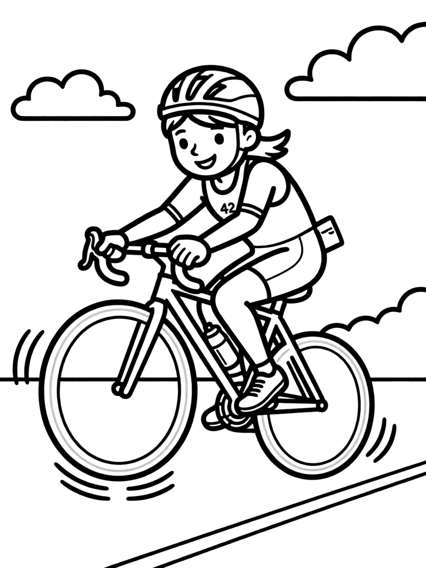 A triathlete with a bike that floats.