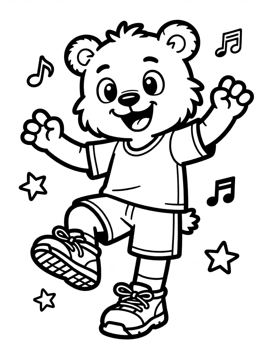 A sports mascot dancing with silly moves.