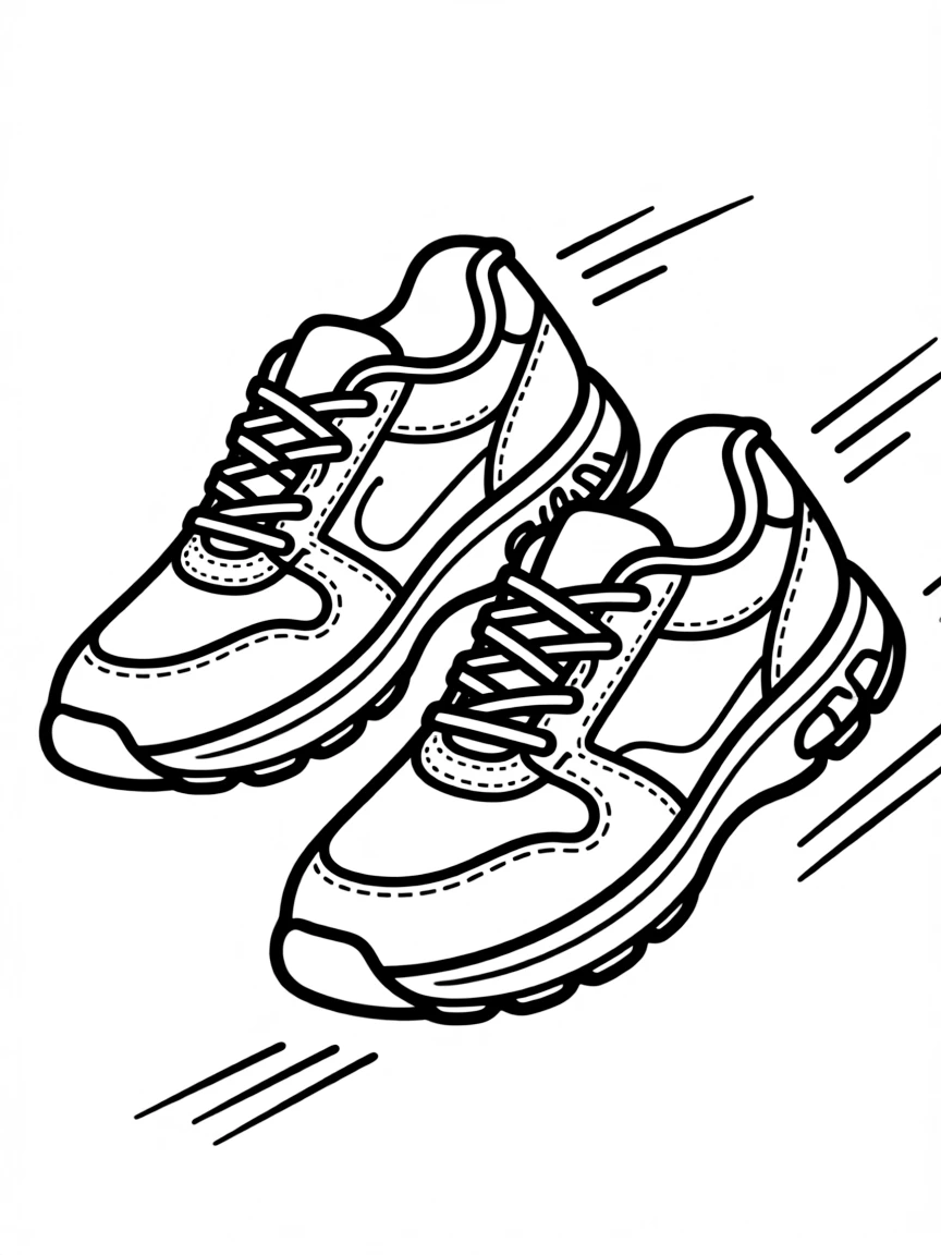Sports shoes running by themselves.