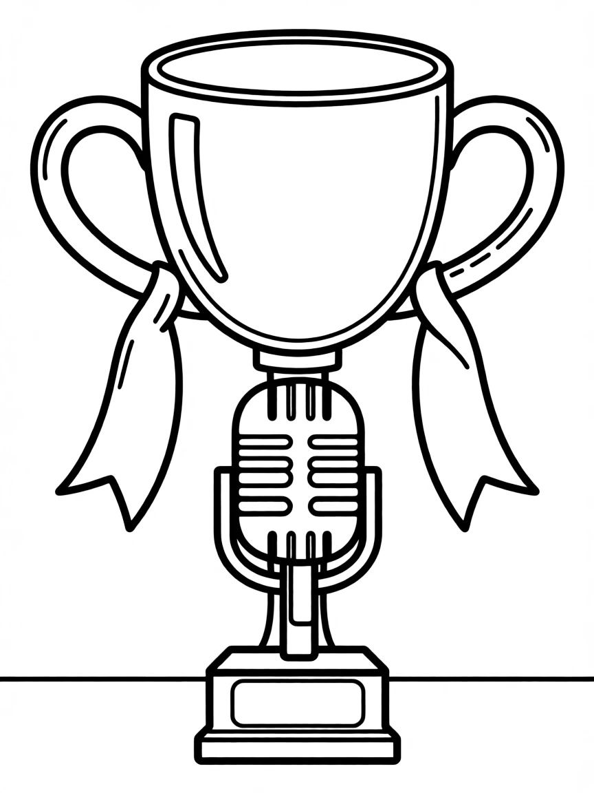 A trophy with a singing base.