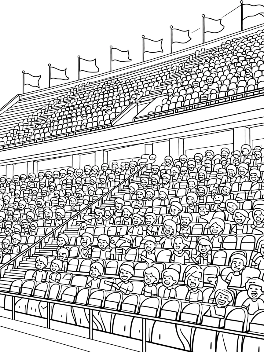 A stadium filled with laughing faces.
