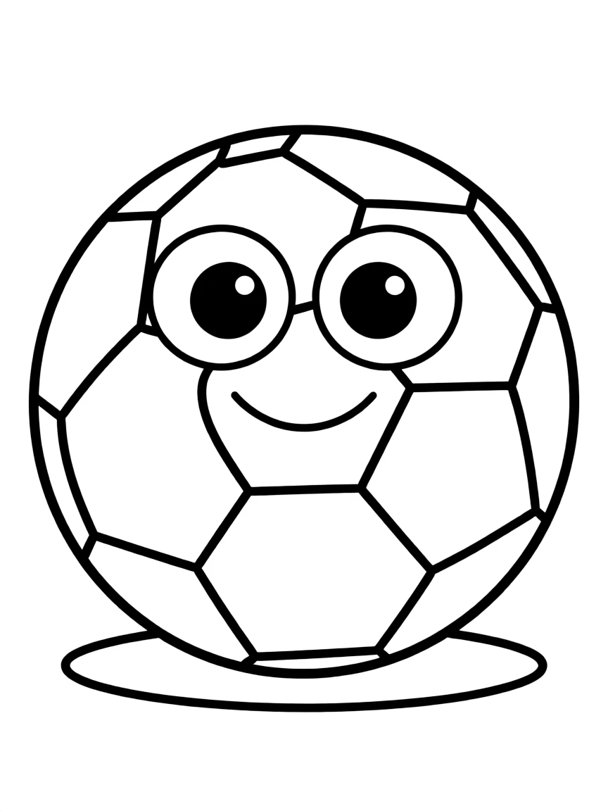 A sports ball with googly eyes.