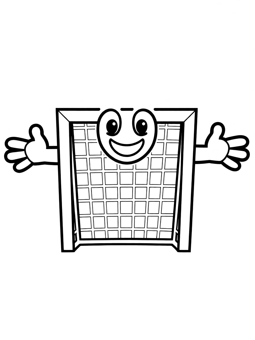 A goal post with arms wide open for a hug.