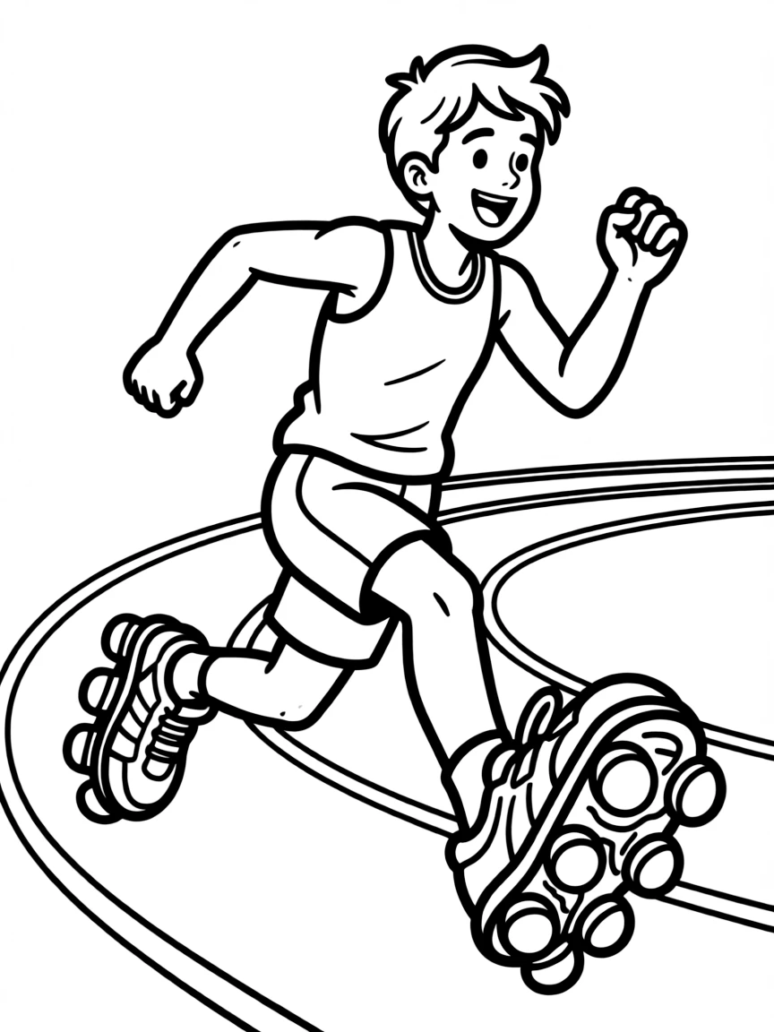 A runner with super bouncy shoes.