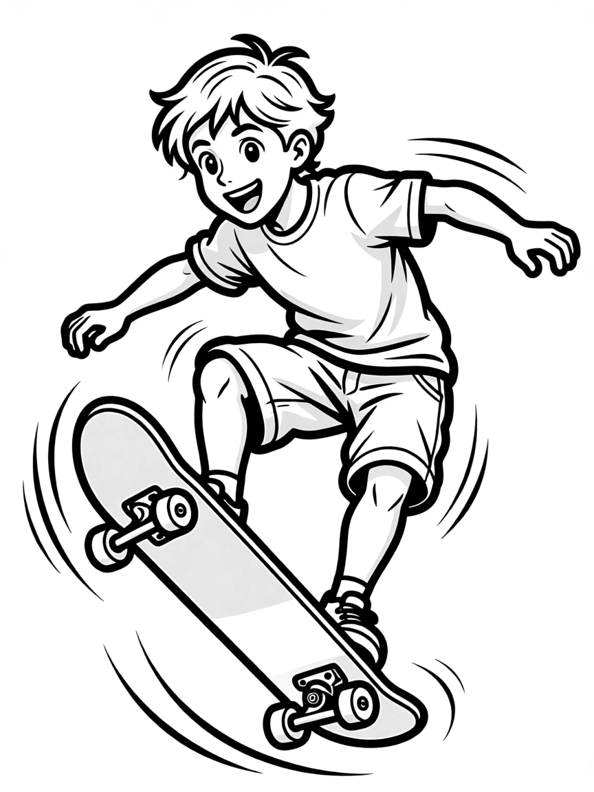 A skateboarder doing a trick that makes them spin like a top.