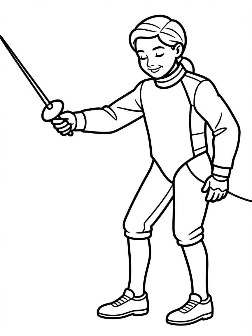A fencing champion making a dramatic bow.