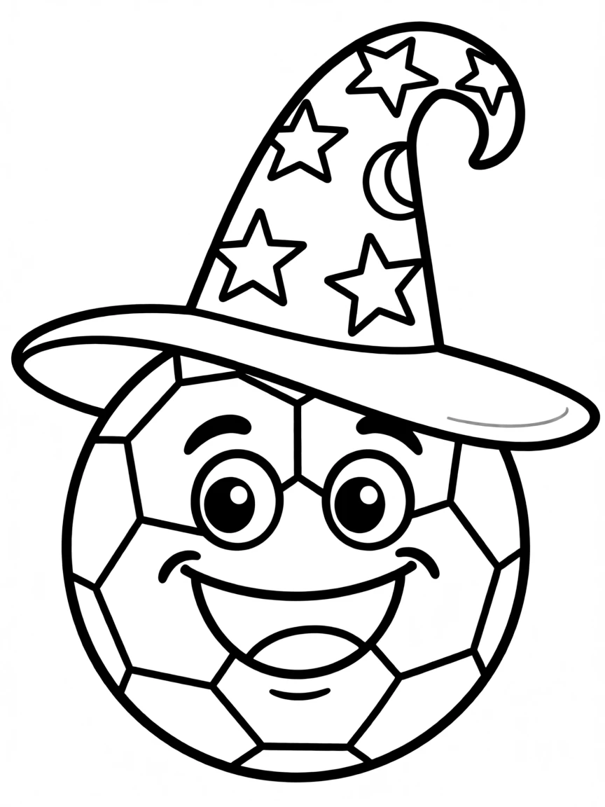 A sports ball with a silly hat.
