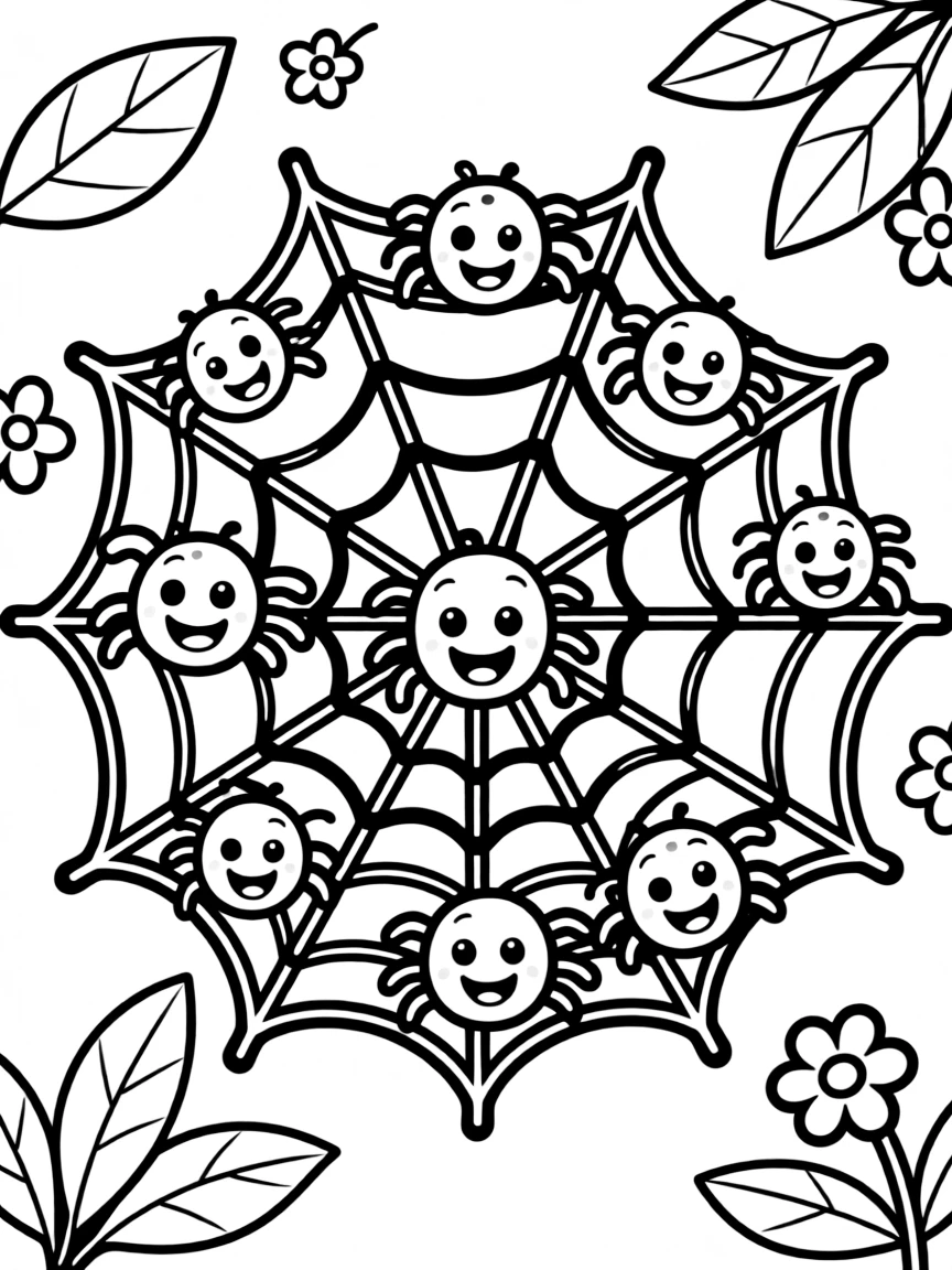 A net made of happy spiderwebs.