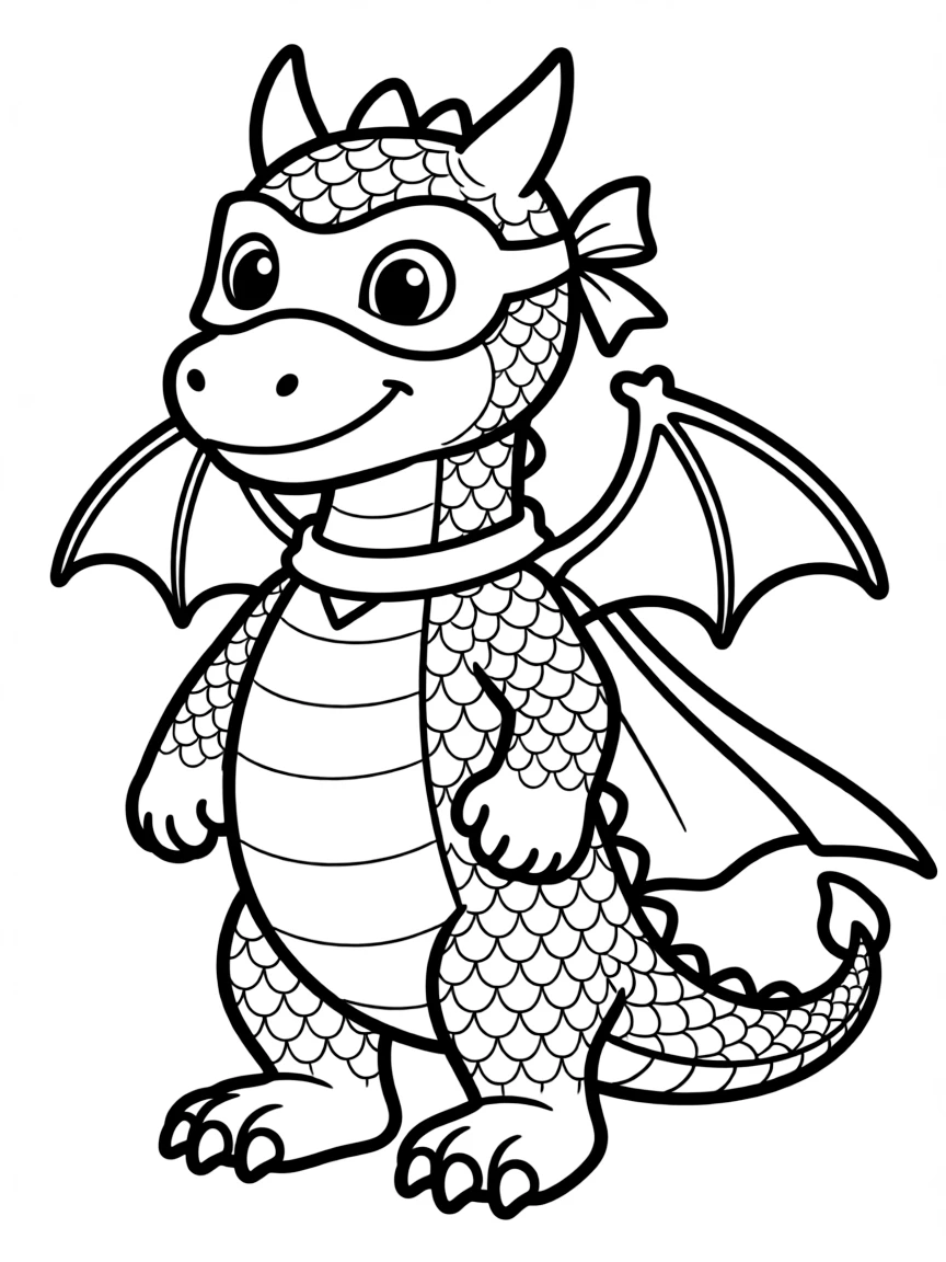 A dragon wearing a superhero mask, ready to save the day.