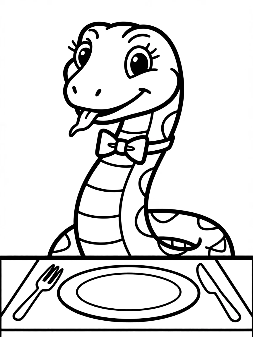 A snake wearing a tiny bow tie, ready for a fancy dinner.
