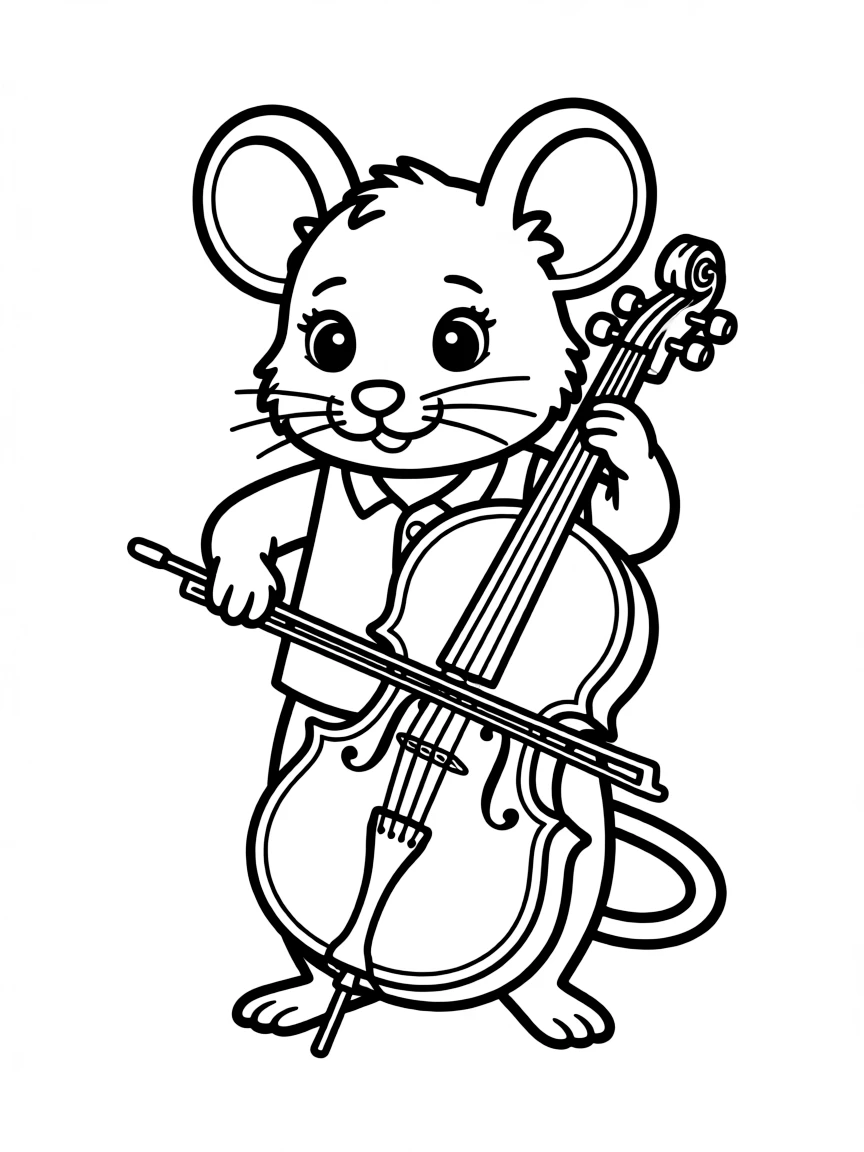 A rat playing a tiny cello.