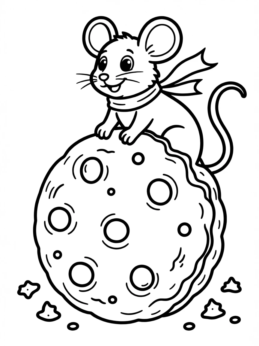 A rat sitting on a giant cookie.