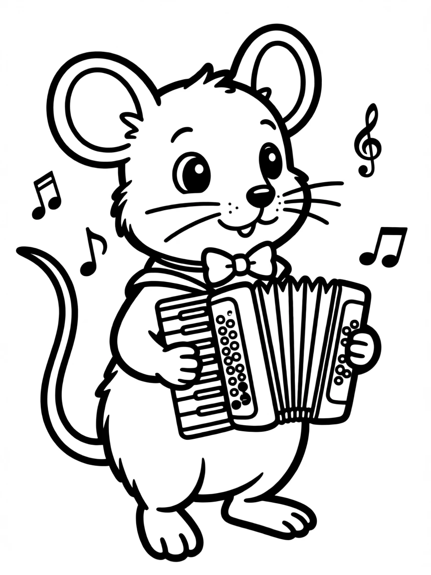 A rat playing a tiny accordion.