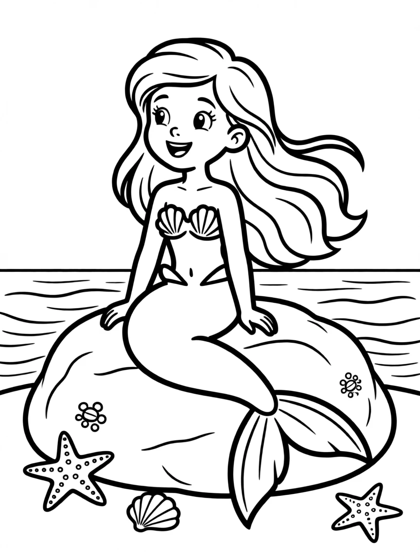 Ariel singing "Part of Your World" on a rock, longing to be human.