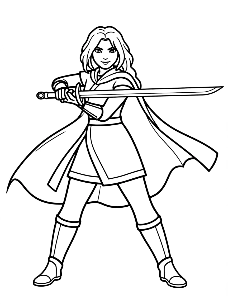 Raya (Raya and the Last Dragon) wielding her sword, ready for battle.